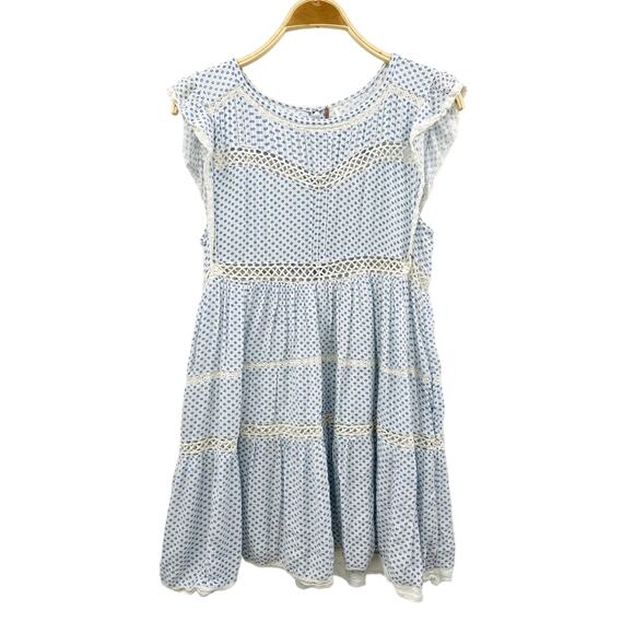 Free People XS blue floral lace summer Dress - Picture 4 of 8